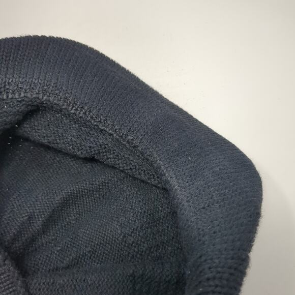 N.Y Beanie Hat Black One Size Stretchable Hand Knitted Lightweight Blank - Picture 8 of 9